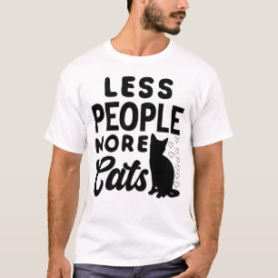 Camiseta Menos Pessoas Mais Gatos Engraçados Sobre Gatos