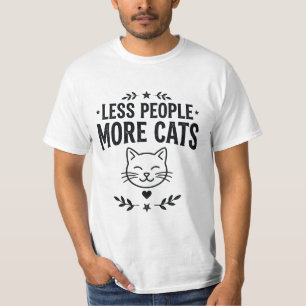 Camiseta Menos Pessoas Mais Gatos Vintage Design Sarcástico