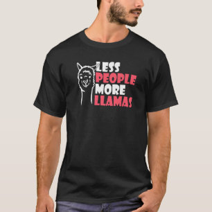 Camiseta Menos Pessoas Mais Lhamas Alpaca Llama