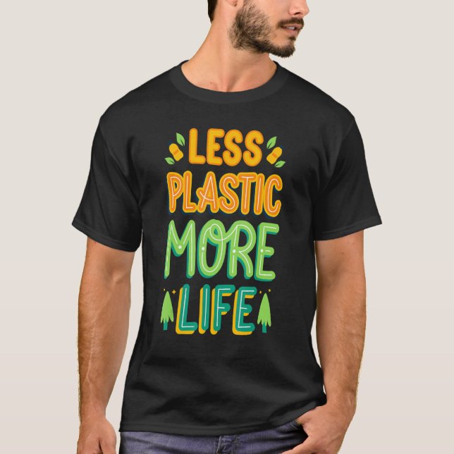 Camiseta Menos plástico Mais Proteção Ambiental Ao Longo Da (Frente)