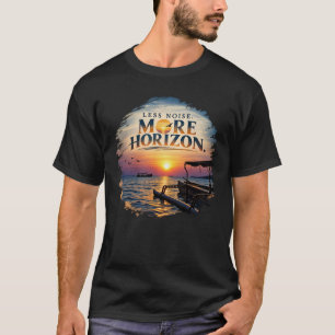 Camiseta Menos Ruído Mais Horizonte Vintage Oceano Pôr do S