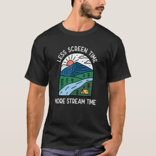 Camiseta Menos Tela Mais Flutuar Tempo Acampando Pesca