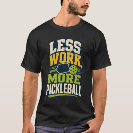 Camiseta Menos Trabalho Mais Pickleball Esportes Retrô