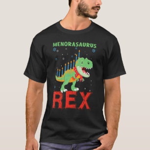 Camiseta Menosaurus Dinossaur Candle Menorah 2021 Han judeu