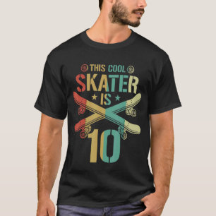 Camiseta Mens 10º Aniversário Skateboard Boy 10 Year Old Sk