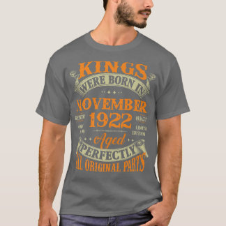 Camiseta Mens 100º Aniversário Gift Kings Nascer Em 19 De N