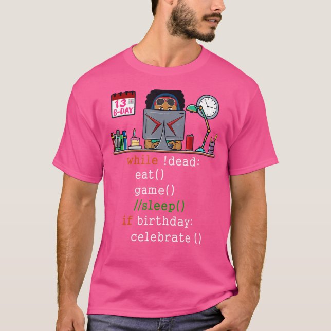 Camiseta Mens 13 Birthday I Video Gamers & Coder I Coma Ga (Frente)