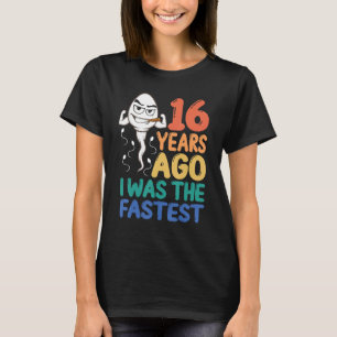 Camiseta Mens 16º Aniversário Gag Vestido 16 Anos Atrás Eu 