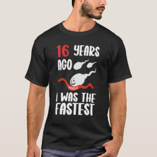 Camiseta Mens 16º Aniversário Vestido Gag 16 Anos Atrás Eu