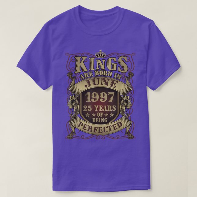 Camiseta Mens 25 Birthday Gift Perfectado King Nascer 1 de  (Frente do Design)