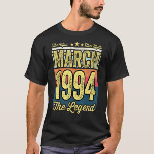 Camiseta Mens 27º Aniversário O Homem O Mito A Lenda Mar