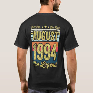 Camiseta Mens 27th Birthday The Man The Myth The Legend Aug