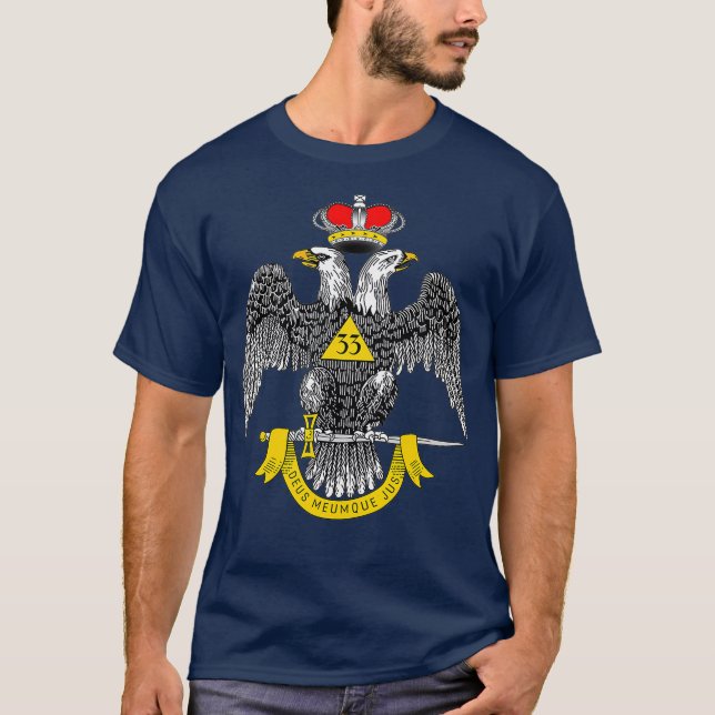Camiseta Mens 33º Grau Mason T Masonic Tee Scottish (Frente)