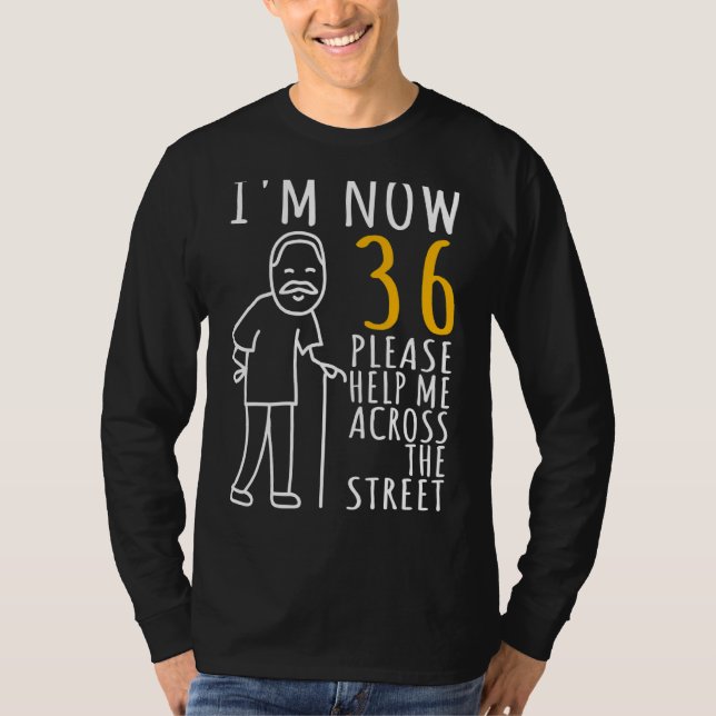 Camiseta Mens 36º Aniversário para Ele Eu tenho 36 anos (Frente)