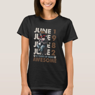Camiseta Mens 43ª Aniversário Legendas Junho De 1982 43 Ano
