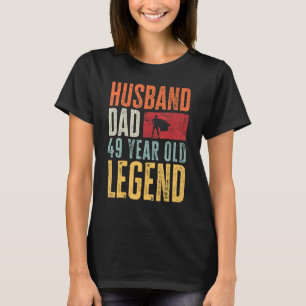 Camiseta Mens 49º Pai de aniversário Legenda do marido Vint