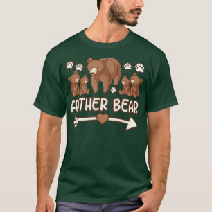 Camiseta mens 4 filhotes, pai urso para pais