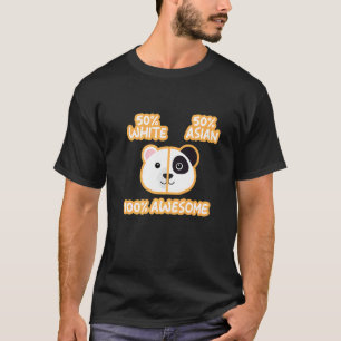 Camiseta Mens 50 White 50 Asiático 100 Admirável Americano 