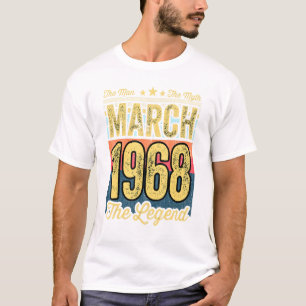 Camiseta Mens 53º Aniversário O Homem O Mito A Lenda Mar