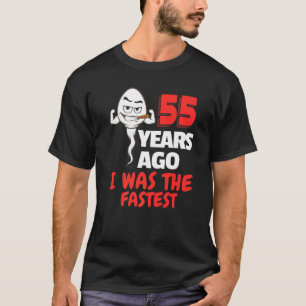Camiseta Mens 55º Aniversário Gag Sperm 55 Anos De F Incrív