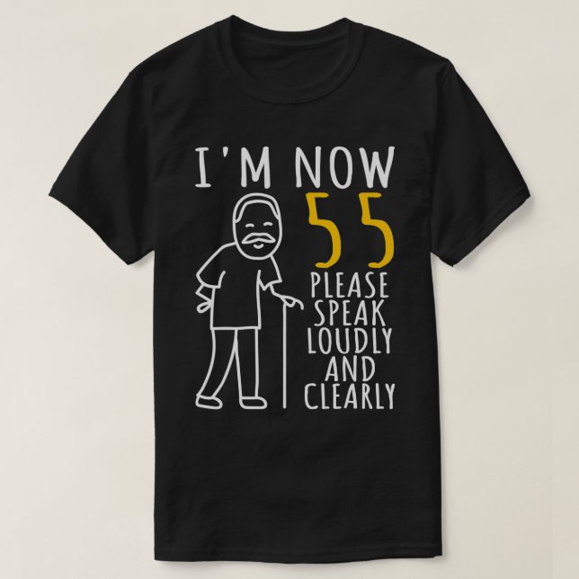 Camiseta Mens 55º Aniversário para Ele Eu tenho 55 anos (Frente do Design)