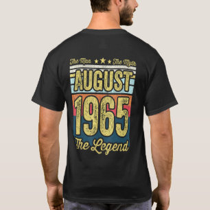 Camiseta Mens 56º Aniversário O Homem O Mito A Lenda Aug