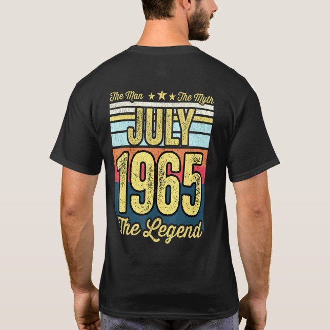 Camiseta Mens 56º Aniversário O Homem O Mito A Lenda Jul (Verso)
