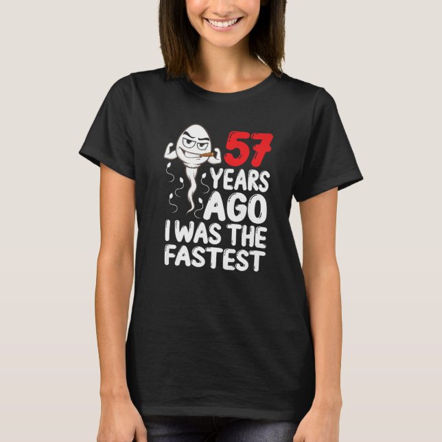 Camiseta Mens 57º Aniversário Gag Vestido 57 Anos Atrás Eu  (Frente)