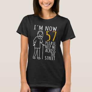 Camiseta Mens 57º Aniversário para Ele Eu tenho 57 anos