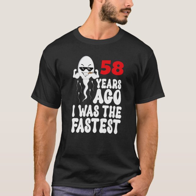 Camiseta Mens 58º Aniversário Vestido Gag 58 Anos Atrás Eu  (Frente)