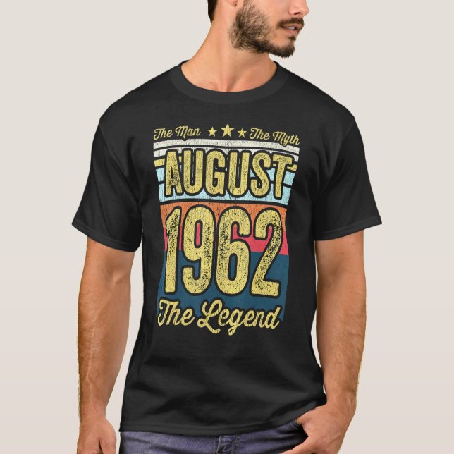 Camiseta Mens 59º Aniversário O Homem O Mito A Lenda Aug (Frente)