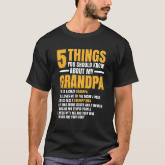 Camiseta Mens 5 Coisas Que Você Deveria Saber Sobre O Vovô