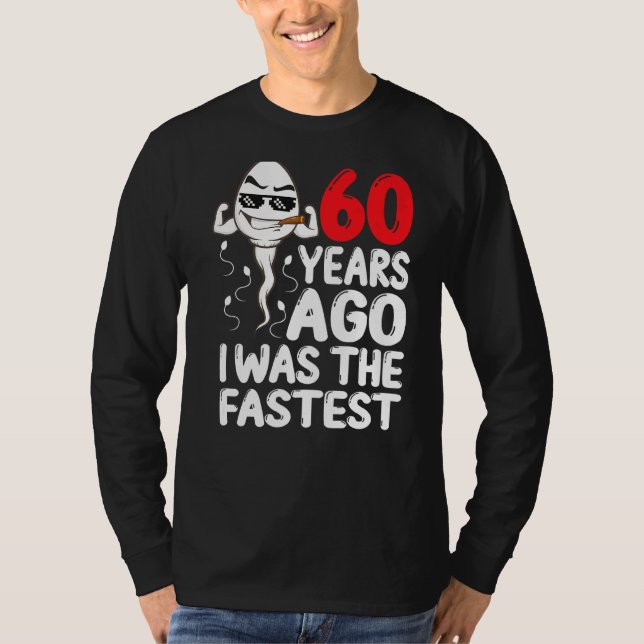 Camiseta Mens 60º Aniversário Gag Vestido 60 Anos Atrás Eu  (Frente)