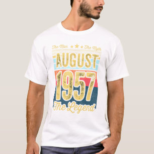 Camiseta Mens 64º Aniversário O Homem O Mito A Lenda Aug