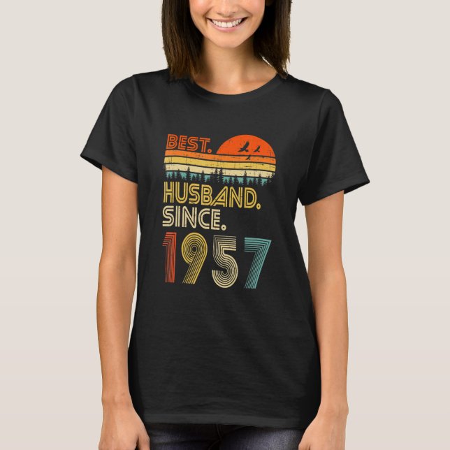 Camiseta Mens 65th Wedding Anniversary  Best Husband Since  (Frente)