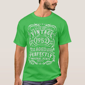Camiseta Mens, 70 Anos, Presente Vintage, 1952 Homem Mito L