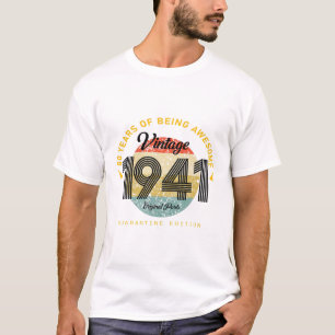 Camiseta Mens, 80 Anos, 80 de Presente, Quarentena de Anive