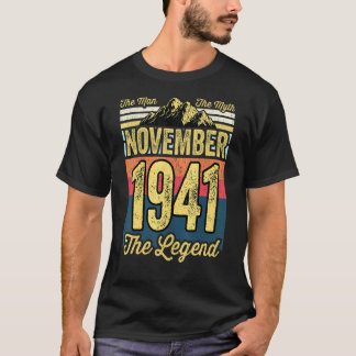 Camiseta Mens 80 Birthday O Homem O Mito A Lenda Nov