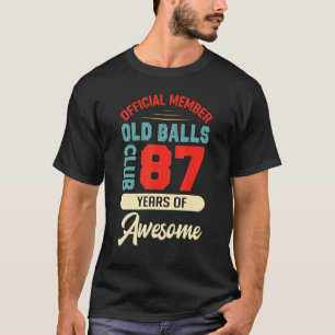 Camiseta Mens 87º Aniversário Clube Balls De 87 Anos