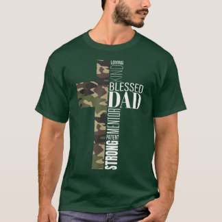 Camiseta Mens abençoados Pai Cross Dia de os pais Christian