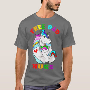 Camiseta Mens Abraços de Pai Livre LGBT Orgulho gay Mês Arc