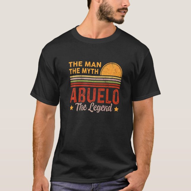 Camiseta Mens Abuelo O Homem Mito Lenda Retro Avô Fath (Frente)