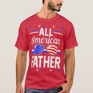 Camiseta Mens Afetados EUA Bandeira Todo Pai Americano 4º