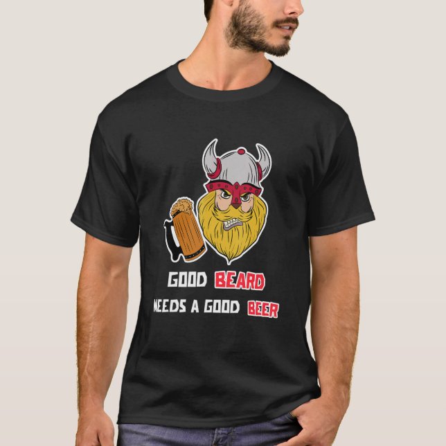 Camiseta Mens Afirmação Humorística Barba Cabelo Facial Mas (Frente)