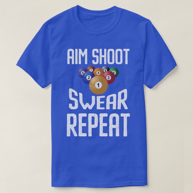 Camiseta Mens Aim Shoot Jura Repito Jogador Engraçado Billi (Frente do Design)