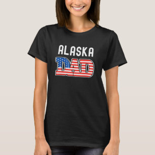 Camiseta Mens Alaska Pai Estados Unidos Bandeira do Estado