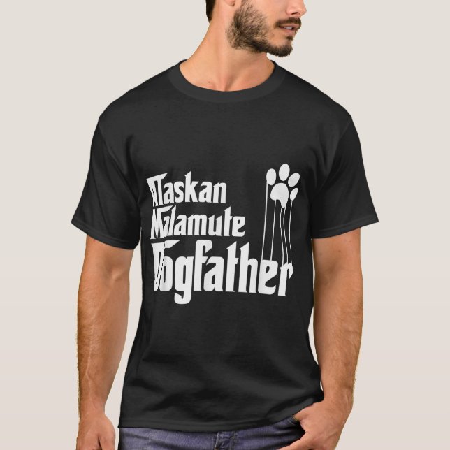 Camiseta Mens Alaskan Malamute Dog Pai, Malamute Dog Padre (Frente)