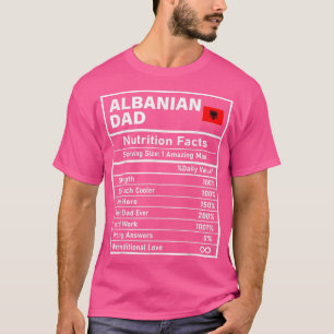 Camiseta Mens Albaneses Pais Fatos Nutrição Dia de os pais