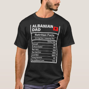 Camiseta Mens Albaneses Pais Fatos Nutrição Dia de os pais 