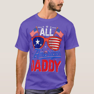 Camiseta Mens All American Daddy 4th of July USA Flag Sungl